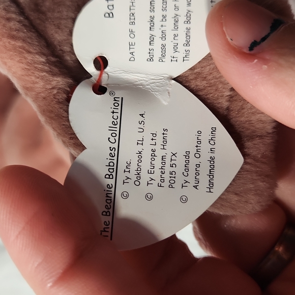 🕸Vintage Ty Beanie Baby Original Batty The Bat P.V.C. Pellets 1996 - Picture 5 of 9